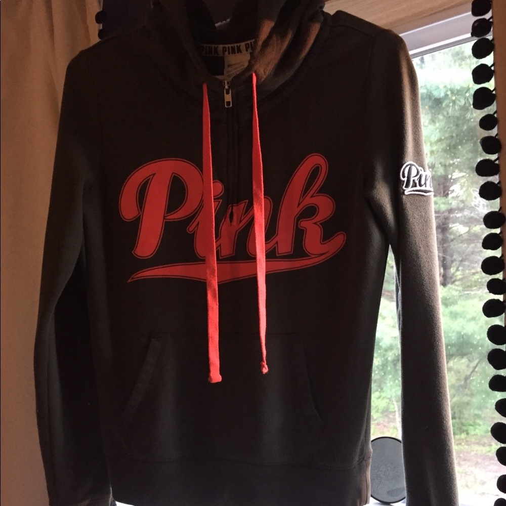 Pink Victoria Secret half zip up hoodie